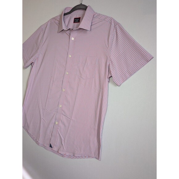 UNTUCKit Shirt Mens Large Slim Fit Button Down Plaid Short Sleeve Single Pocket - Picture 3 of 11